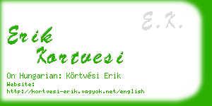 erik kortvesi business card
